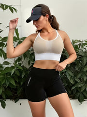 Letter Graphic Lip Lifting Biker Shorts Women's Activewear