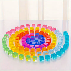Acrylic Transparent Building Blocks Cube Rainbow Puzzle Toy