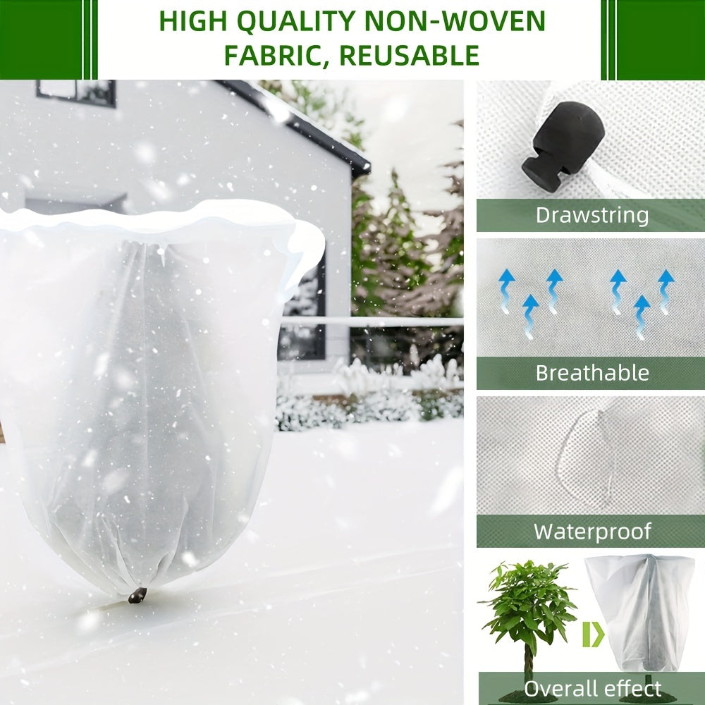 3pcs Plant Cover Antifreeze Protection Bag Large Winter Drawstring Bag