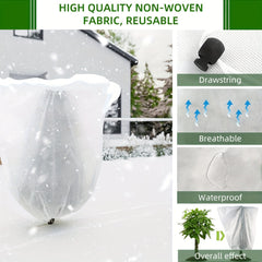 3pcs Plant Cover Antifreeze Protection Bag Large Winter Drawstring Bag