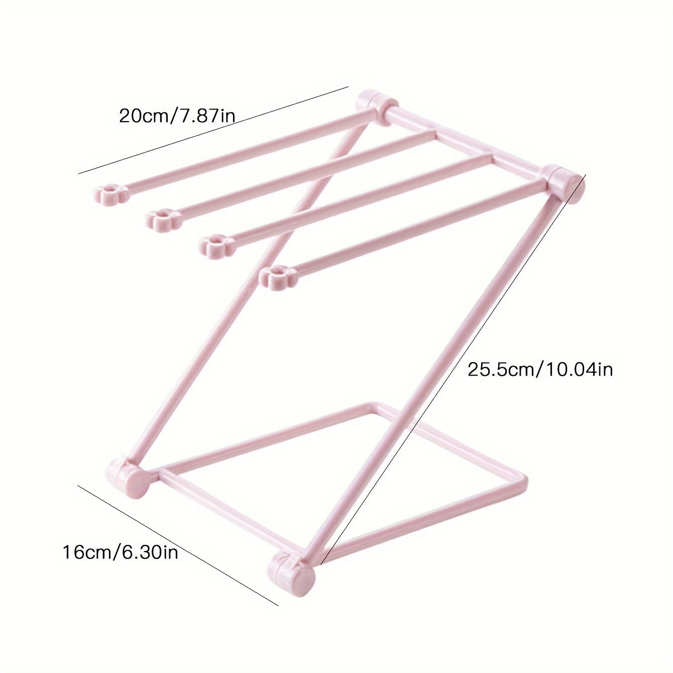 Pink Foldable Standing Towel Rack Bathroom Storage Shelf