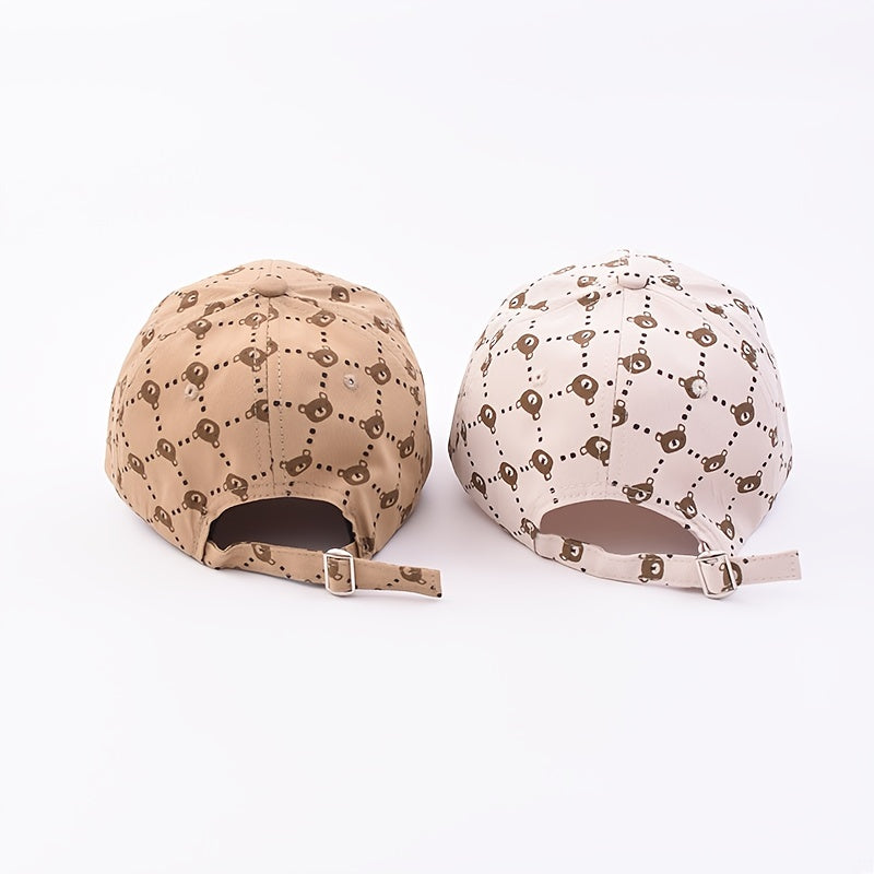 Kids Baseball Cap Bear Embroidered Sun Protection Sunshade Hat