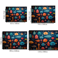 Ocean Themed Non Slip Rug Soft Washable Colorful for Kids Bedroom