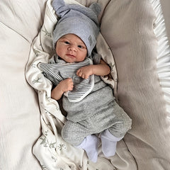 19 Inch Lifelike Reborn Baby Doll with Soft Body Hand Painted Hair & Open Eyes