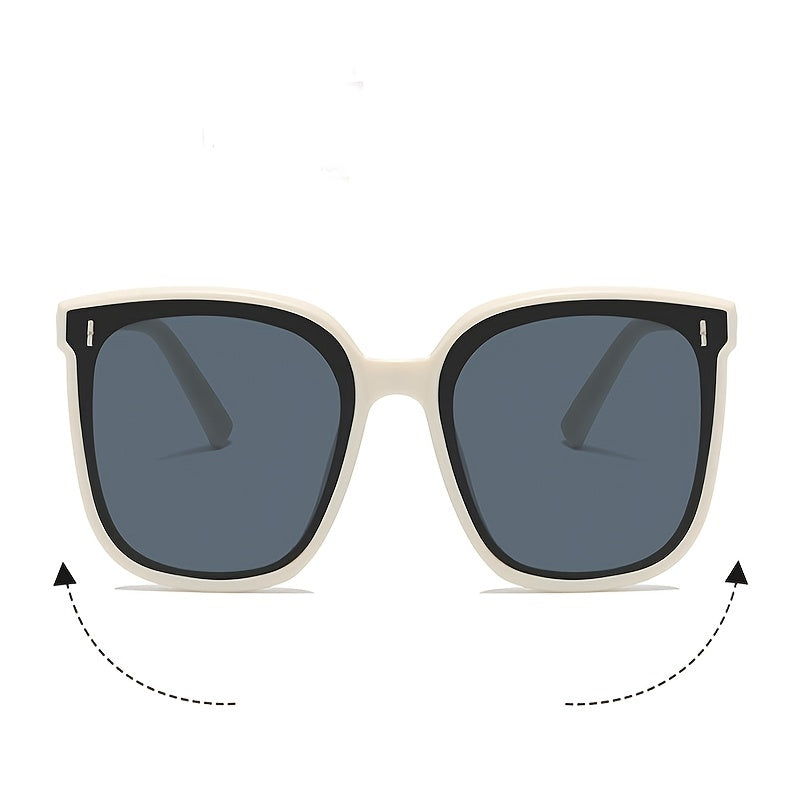 Square Frame Sunglasses For Women Men Mod Rivet Decor Outdoor Glasses UV400