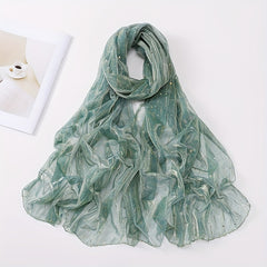 Glitter Hijab Scarf Solid Sparkle Turban Bandana