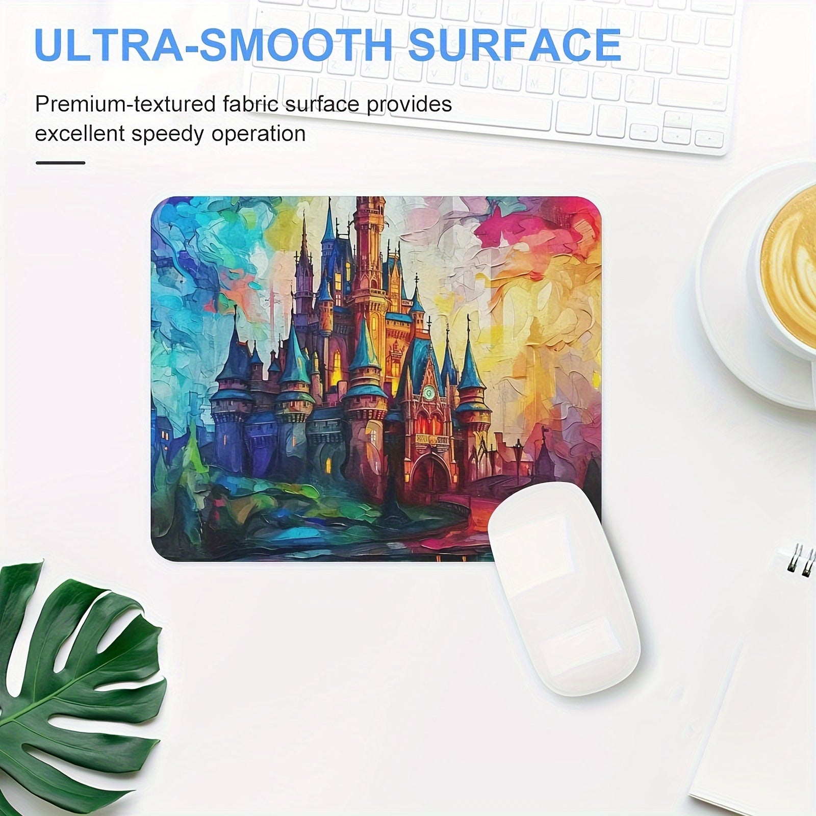 Colorful Castle Mouse Pad Anti Slip Rubber for Computer Desk Laptop