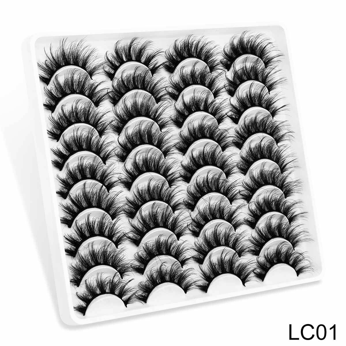 18 Pairs 3D Mink Eyelashes Natural Fluffy False Eyelashes Dramatic Long Eyelash