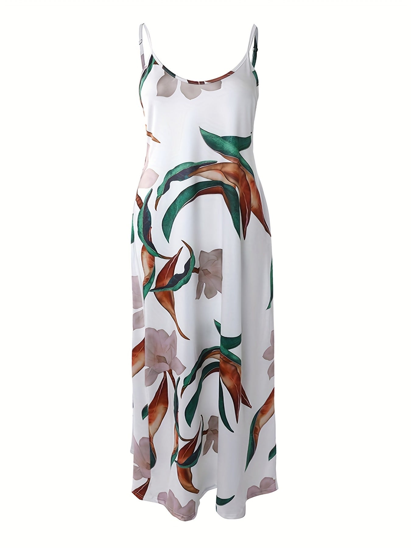 Floral Print Cut Out Back Cami Dress with Pockets