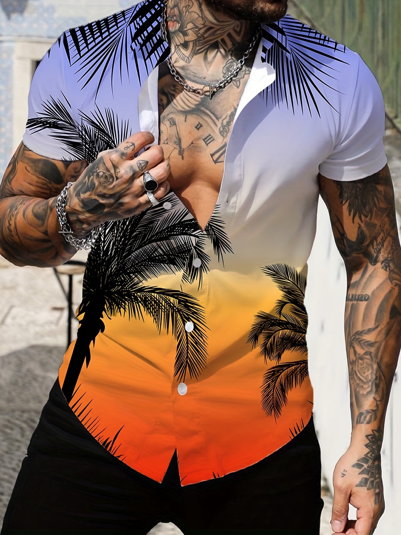 Men's Hawaiian Shirt For Beach Vacation