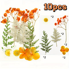 10pcs Embossed Dried Flower Craft Supplies DIY Thanksgiving Stickers