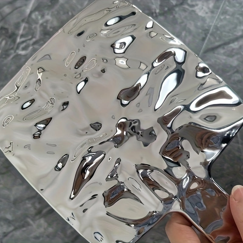 Wave Pattern Handheld Makeup Cosmetic Mirror Square Creative Vanity Mirror