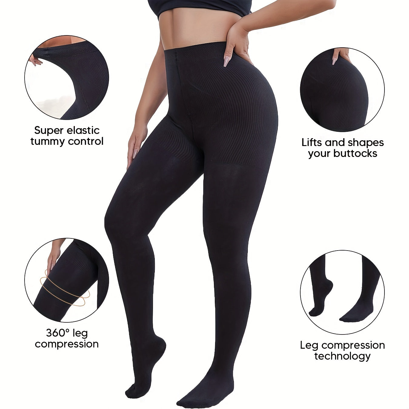 15-20mmHg Compression Pantyhose for Women Opaque Closed Toe Stocking