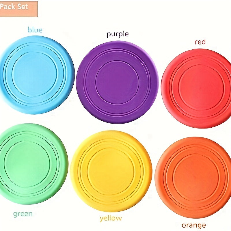 6pcs Soft Silicone Colorful Flying Disc Toy Outdoor Game