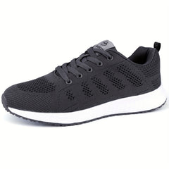 Women's Solid Running Shoes Mesh Outdoor Sneakers Lace Up Sports Shoes