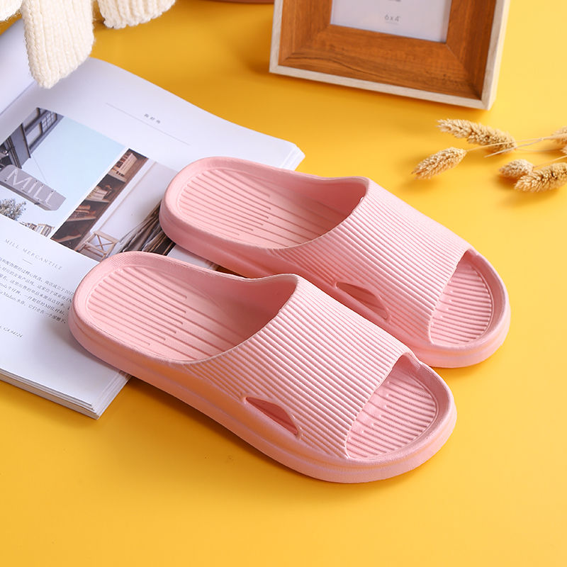 Striped Print House Slippers Lightweight Open Toe Women's Home Slides