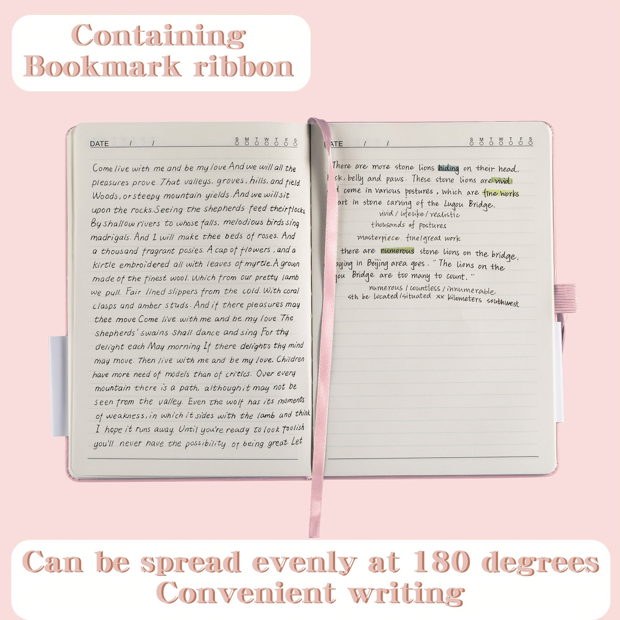 Rose Golden Bandage Notebook Business Notepad Foreign Trade Small Notebook