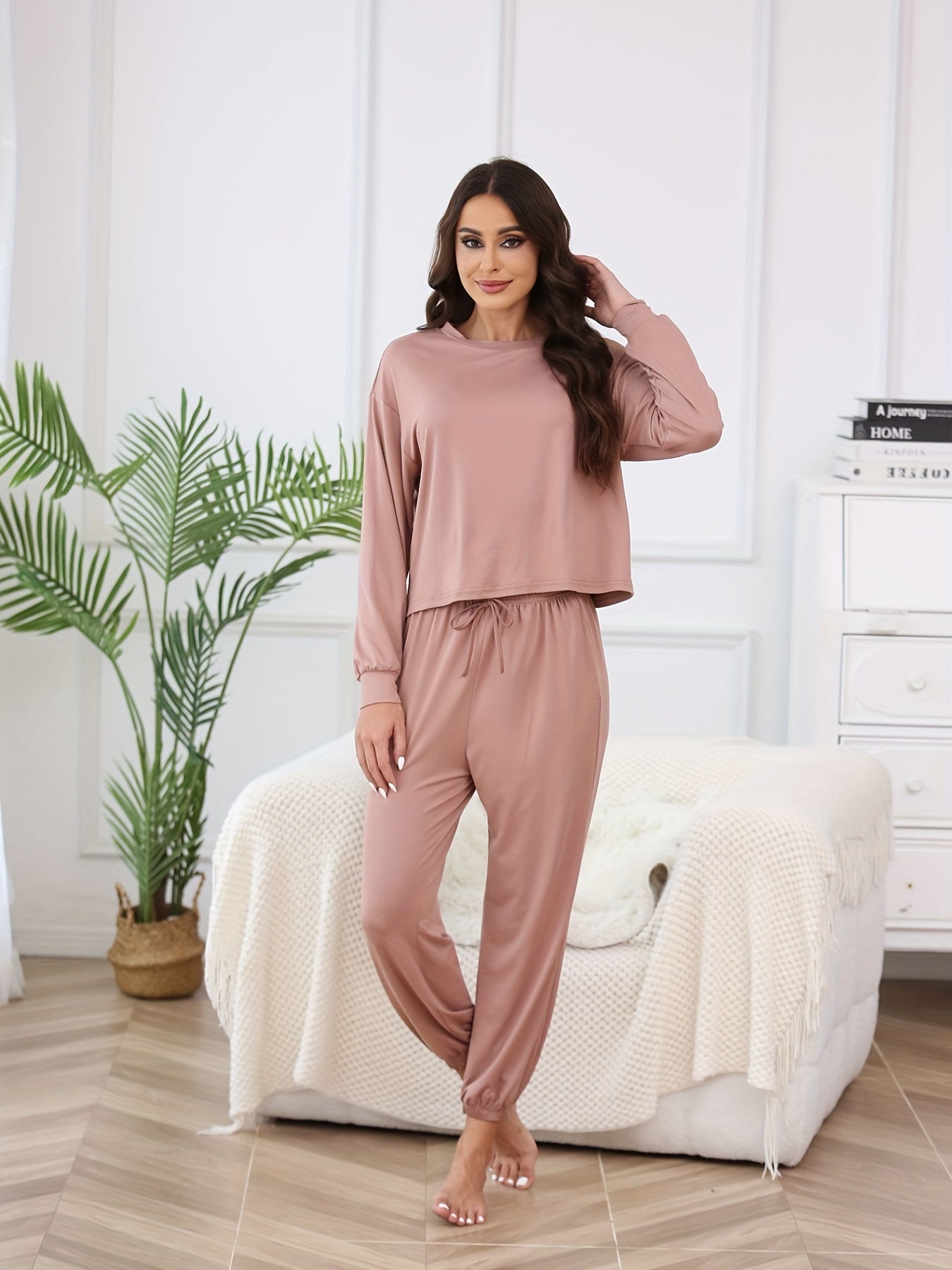 Women's Pajama Set Long Sleeve Top & Pants