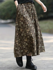 Boho Ditsy Floral Print Skirt for Summer & Spring