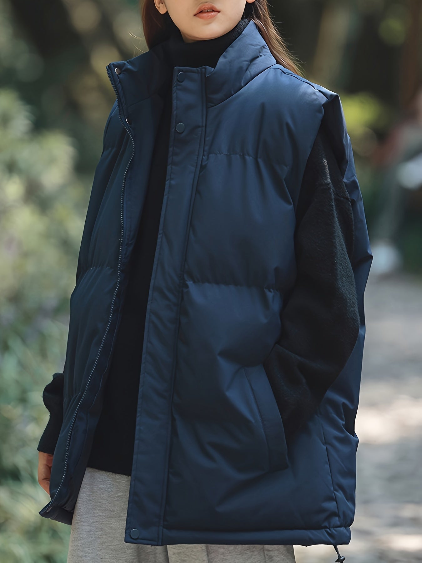 Warm Sleeveless Jacket Stand Collar Women's Vest Outdoor Sports