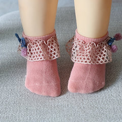 Lace Trim Ankle Socks for Infant Toddler