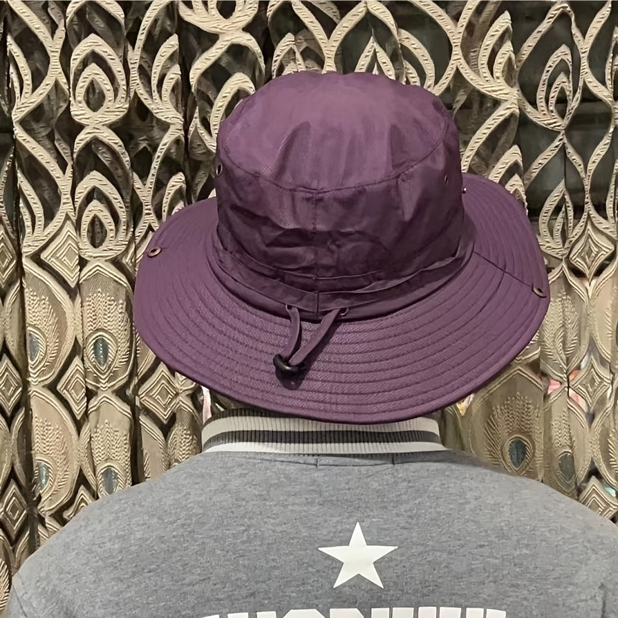 Waterproof Bucket Hat for Men Solid Big Brim Fishing Cap Outdoor