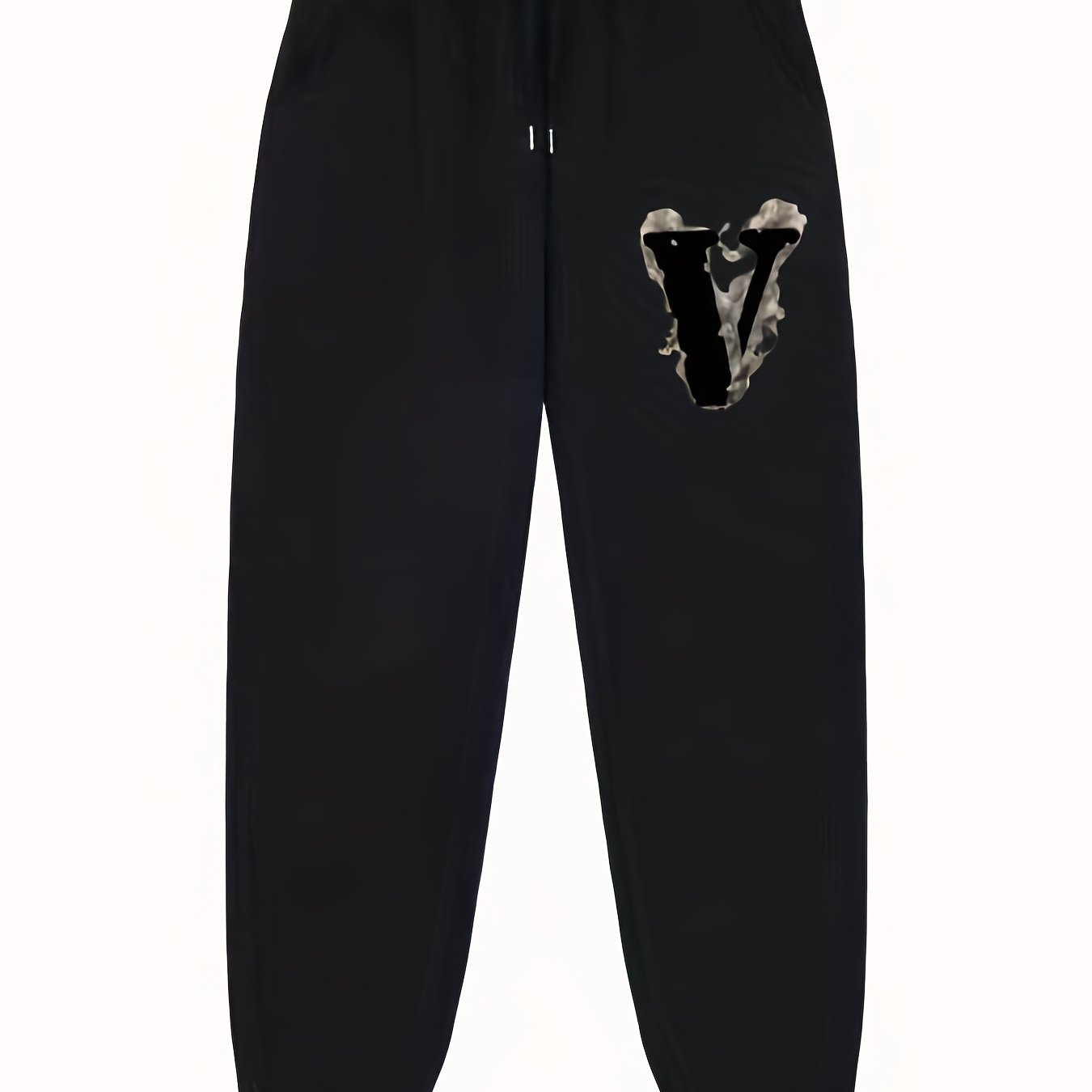 V Pattern Print Men's Pants Drawstring Comfy Active Stretch Trousers