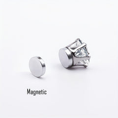 Kids Magnetic Earrings Rhinestone Stud Ear Clip Faux Diamond Jewelry
