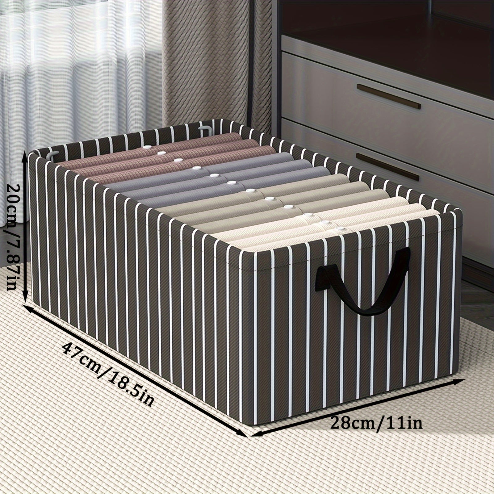 Clothes Storage Drawer Box with Handles & Support Frame