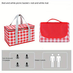 2pcs Sandproof Beach Mat & Picnic Storage Bag Set Waterproof