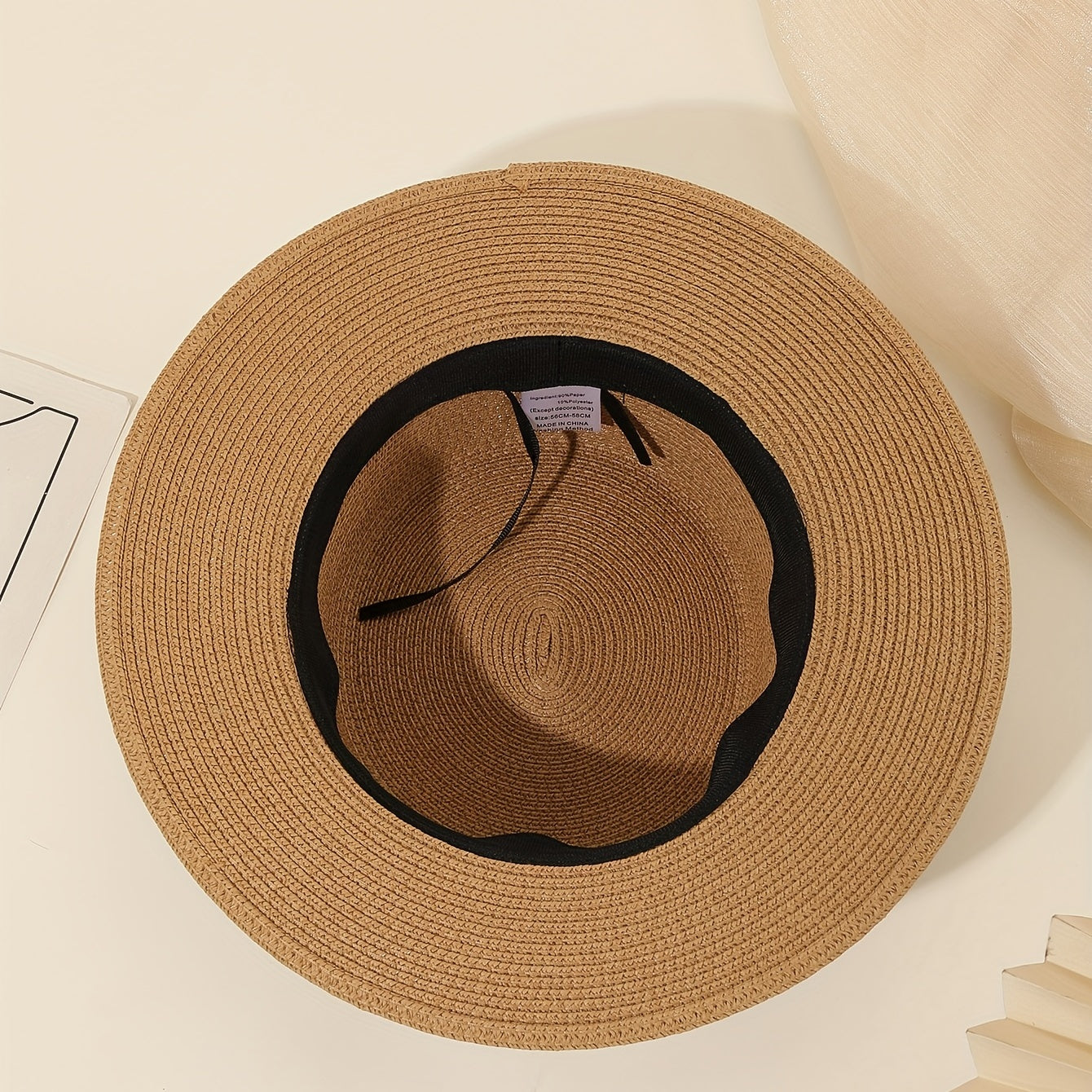 Vintage Style Flower Straw Fedora Sun Hat for Women
