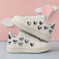 Girl's Solid Skate Shoes Non Slip Soft Sole Sneakers For Kids