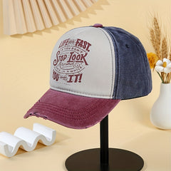 Unisex Raw Denim Baseball Cap with Letter Embroidery