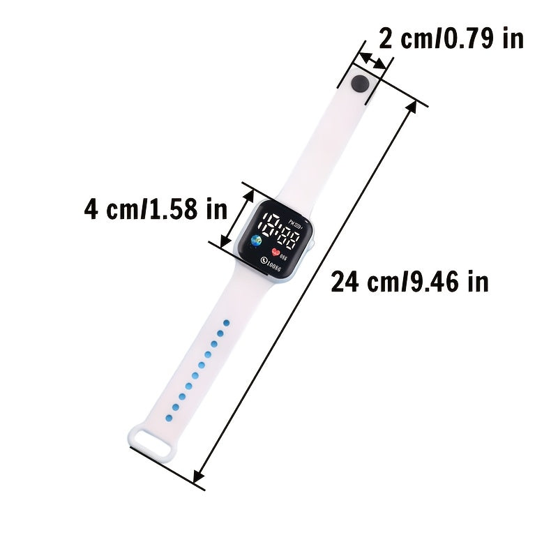 Unisex Light Digital Watch with Adjustable Strap Illuminated Display