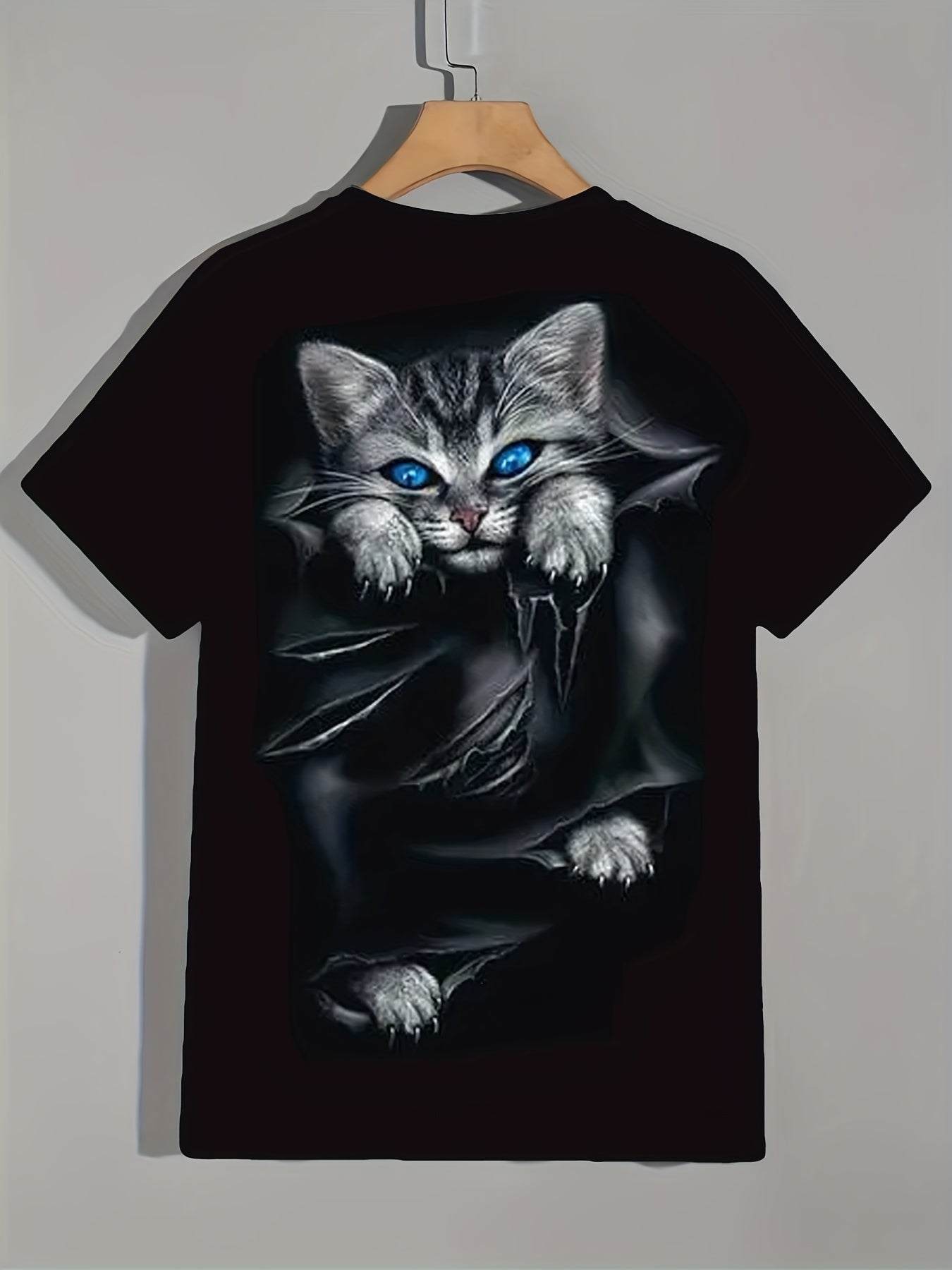 Cat 3D Print Men's Short Sleeve T-shirt Graphic Tee Summer Clothes