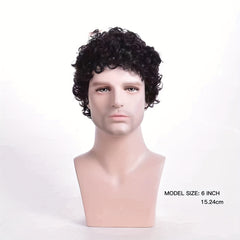 Men's Synthetic Curly Short Hair Natural Wig
