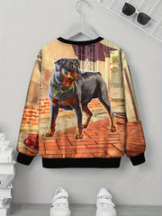 Dog 3D Print Tee Tops Boys Casual Short Sleeve T shirt