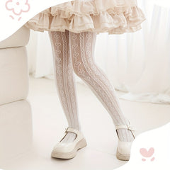 Girls Heart Lace Pantyhose Stocking Socks For Kids