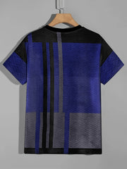 Men's Vintage Printed Sports T-shirt Round Neck Tee