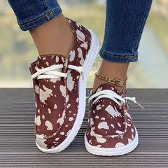 Women's Cow Pattern Outdoor Skate Shoes