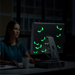 6pcs Halloween Luminous Horror Eyes Glow In The Dark Wall Stickers
