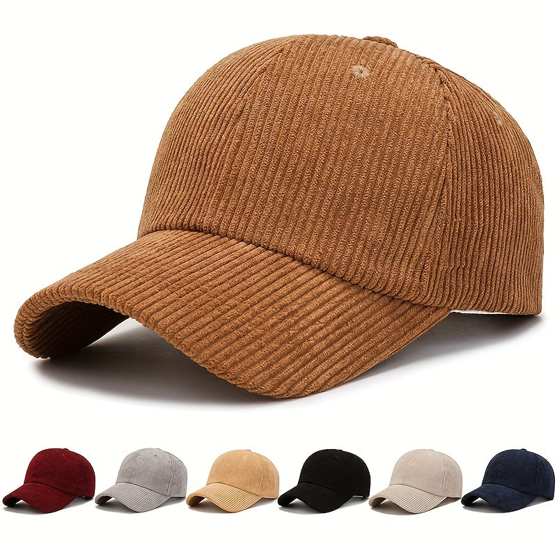 Men's Corduroy Hat Spring Autumn Velvet Baseball Cap Sun Visor Hat
