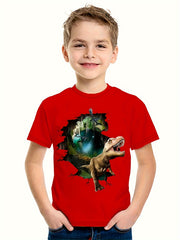 Dinosaur 3D Print T-Shirt for Boys and Girls 4-14 Years