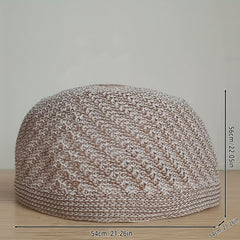 Men's Winter Woven Hat Ethnic Style Warm Beanie Checked Jacquard Hat