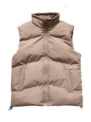Men's Warm Stand Collar Puff Vest Winter Couple Loose Vest
