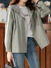 Hooded Drawstring Jacket Women's Outerwear