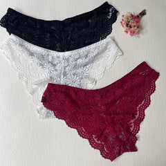 3pcs Lace Briefs- Comfy & Breathable Panties Women's Lingerie