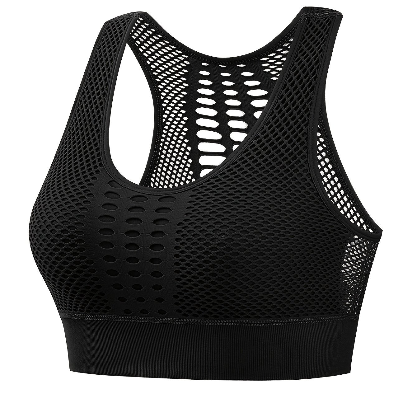 Fishnet Sports Bra Hollow Out Breathable Workout Bra Women's Lingerie