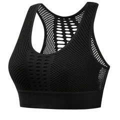 Fishnet Sports Bra Hollow Out Breathable Workout Bra Women's Lingerie