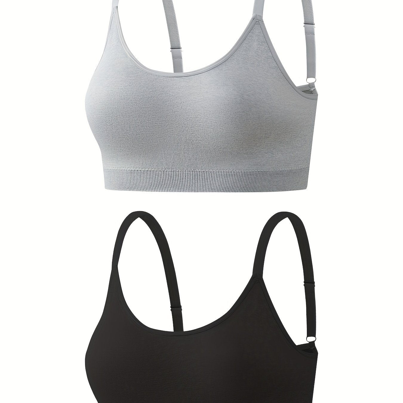 2 Pack Plus Size Wireless Bralette Set with Removable Pads